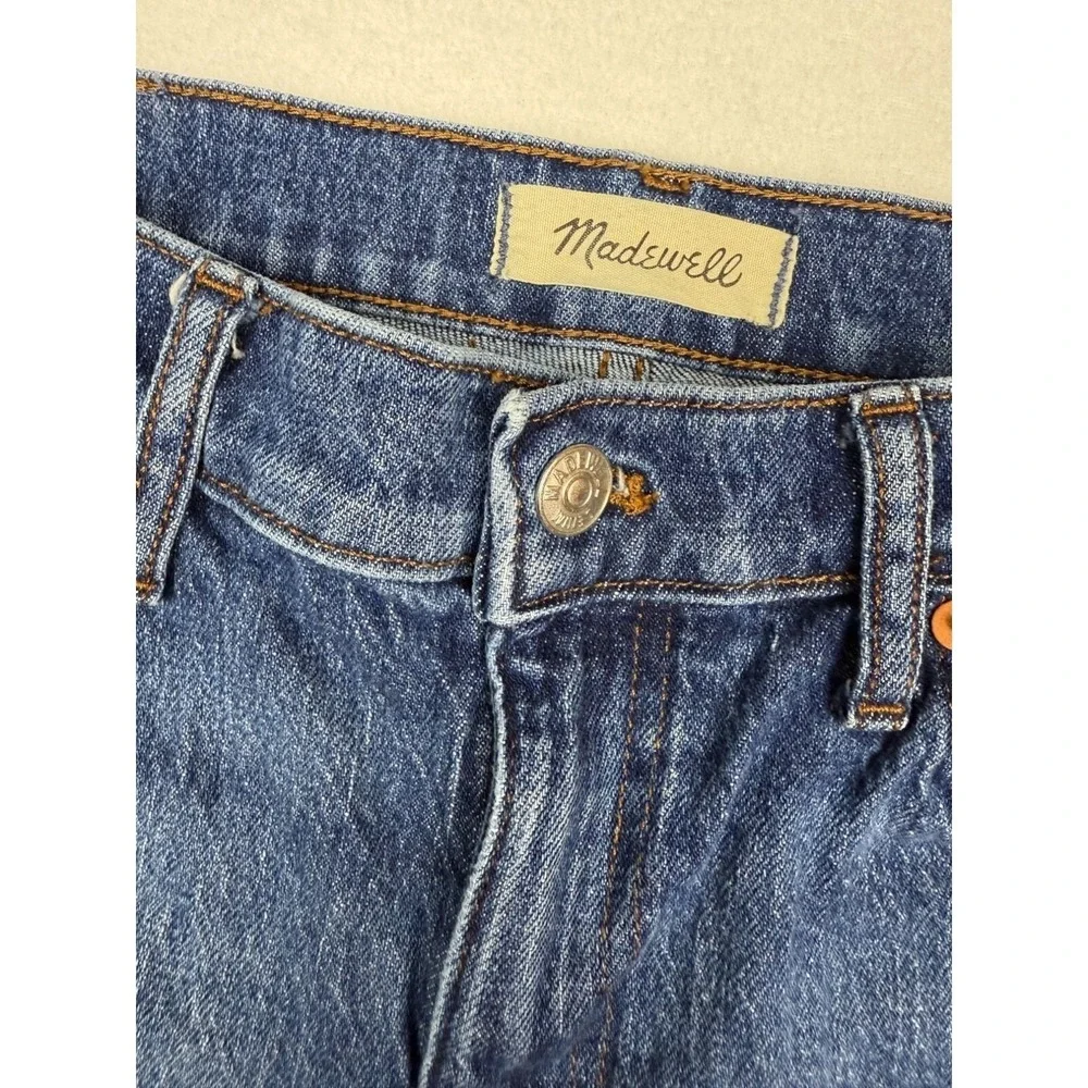 Madewell The Slim Boyjean Size 27 Womens Stone Wash Raw Hem Heavyweight‎ Denim